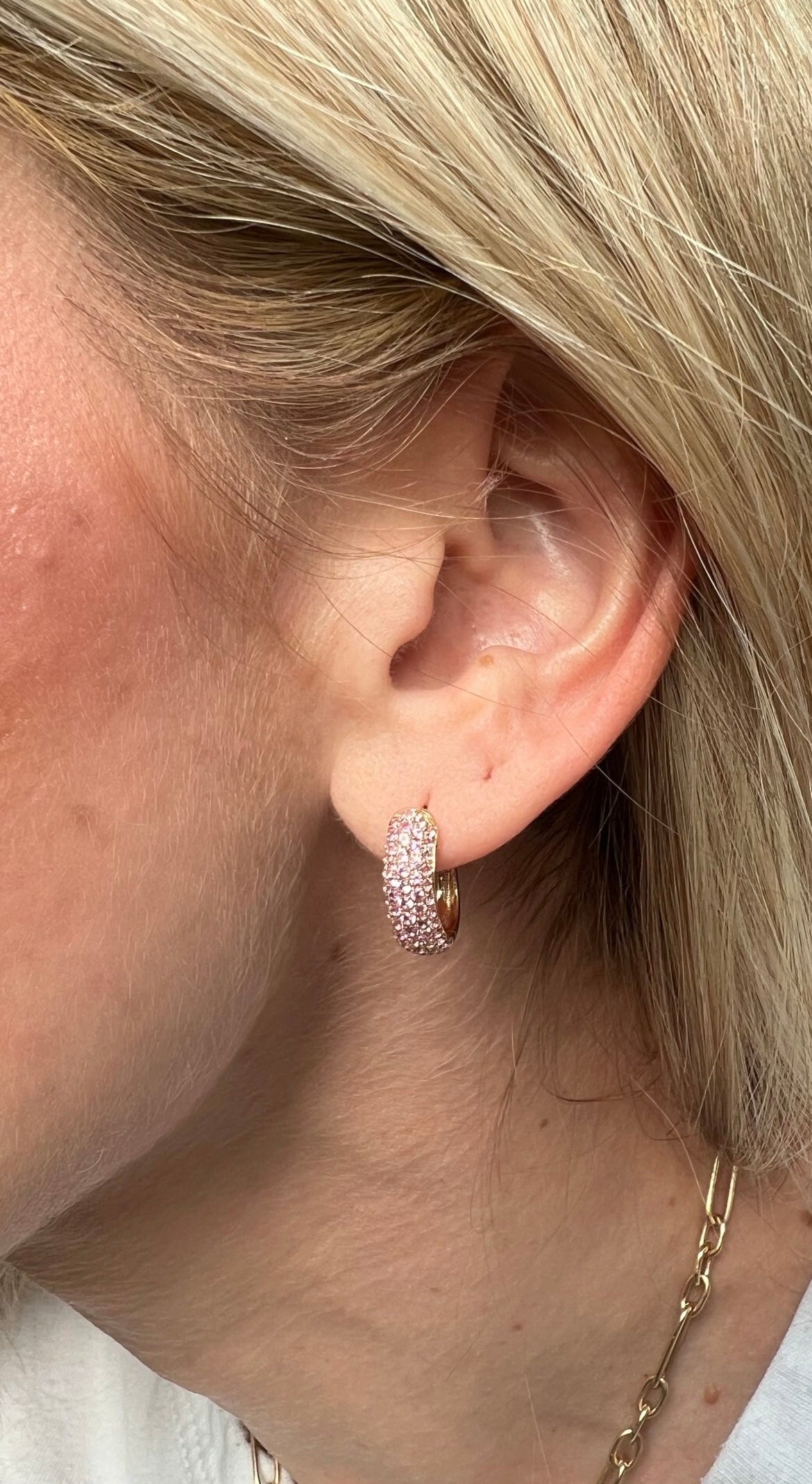 Pink Sapphire Huggie Hoop Earrings – Privé Supply