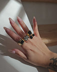 Checkered Enamel Ring
