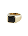 Black Spinel Bold Signet Ring