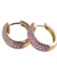 Pink Sapphire Huggie Hoop Earrings