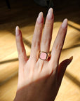 Pink Opal Signet Ring