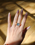 Aquamarine Bold Signet Ring