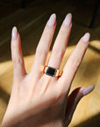 Black Spinel Bold Signet Ring