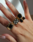 Black Onyx Toi et Moi Ring