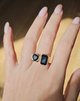 Black Onyx Toi et Moi Ring